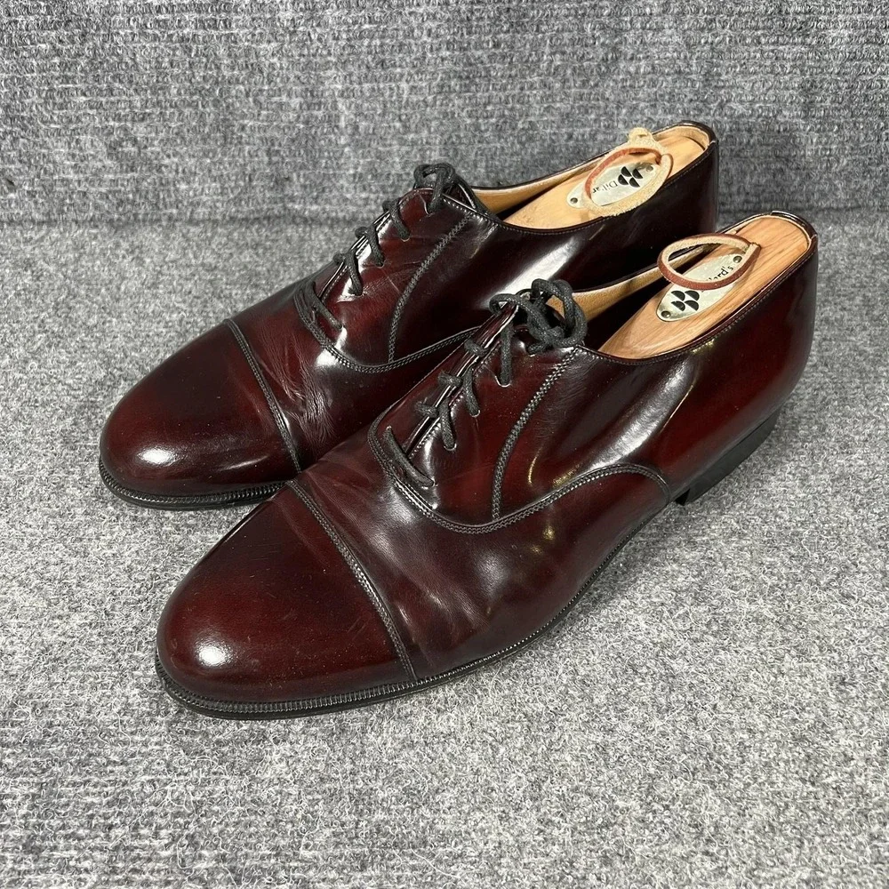 Caporicci Shoes Mens Size 10 W Brown Leather Cap Toe Oxford Handmade Italy 31150